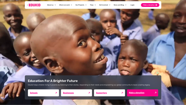 Screenshot of the Edukid website