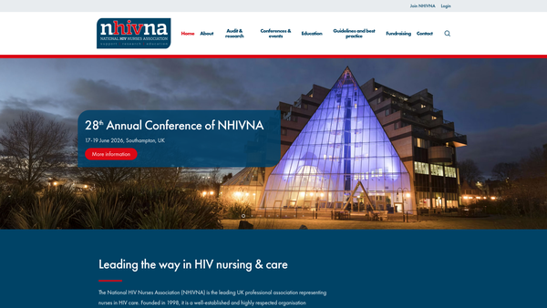 Screenshot of the National HIV Nurses Association website