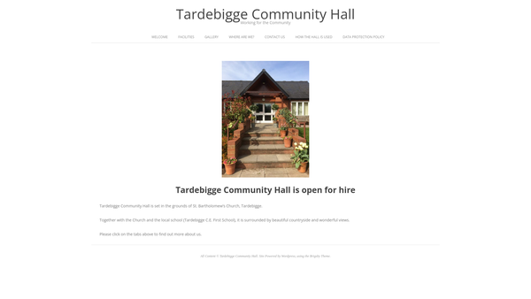 Screenshot of the Tardebigge Community Hall website