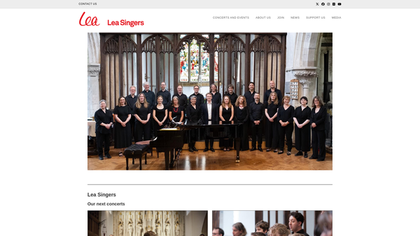 Screenshot of the The Lea Singers website