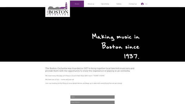 Screenshot of the The Boston Orchestra website