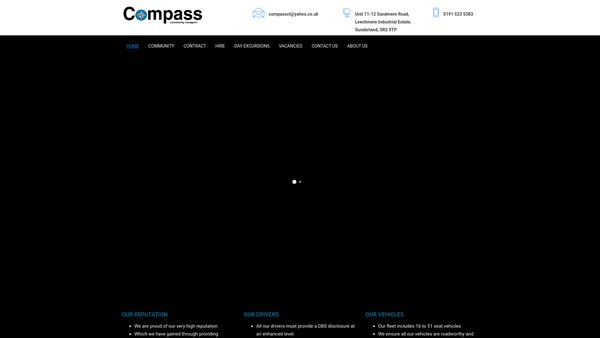 Screenshot of the Compass Community Transport Ltd website