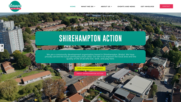 Screenshot of the Shirehampton Community Action Forum website