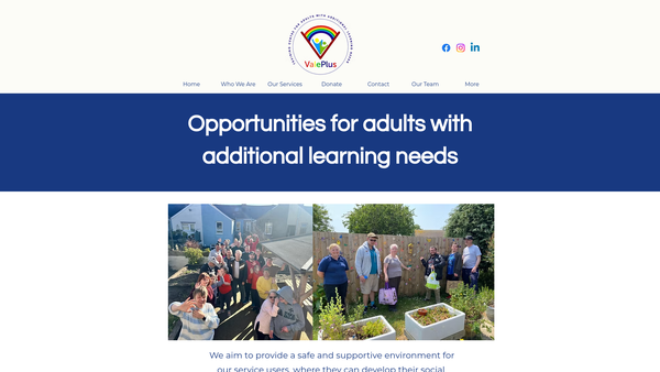 Screenshot of the Valeplus (Cymru) & Valeplus Extra website