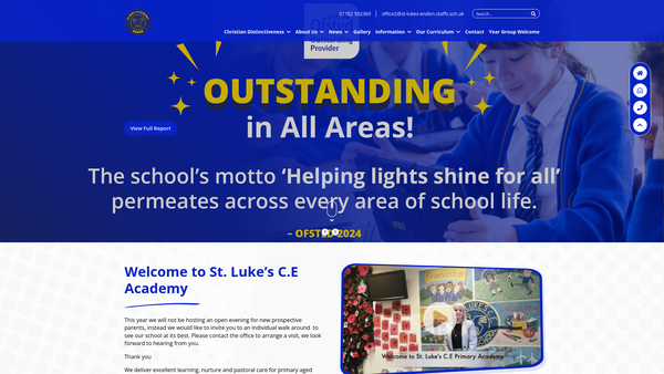 Screenshot of the St Luke's Parent Staff Association website