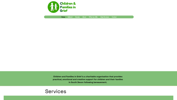 Screenshot of the Children And Families In Grief Limited website