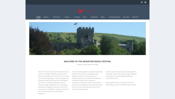 Screenshot of the The Edington Music Festival Association website