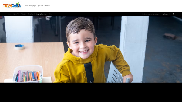 Screenshot of the Team Oasis website