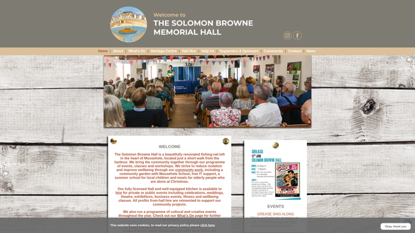 Screenshot of the The Solomon Browne Memorial Hall Association website