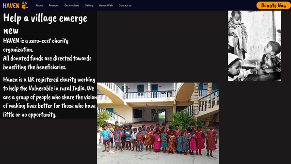 Screenshot of the Haven - Help A Village Emerge New website