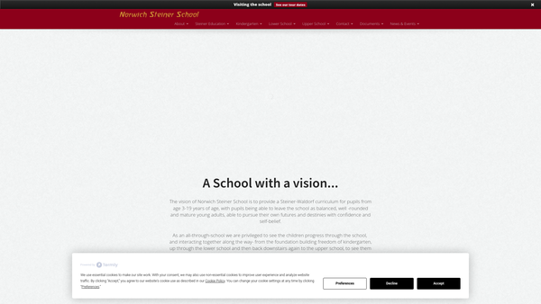 Screenshot of the The Norfolk Initiative Steiner School website