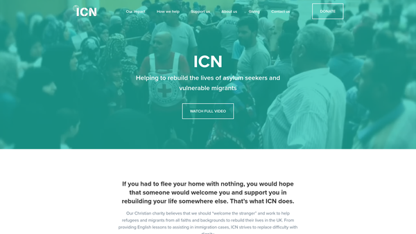 Screenshot of the International Care Network website