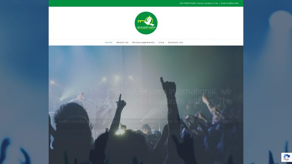Screenshot of the Life In Christ Ministries website