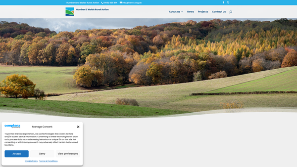 Screenshot of the Humber And Wolds Rural Community Council website