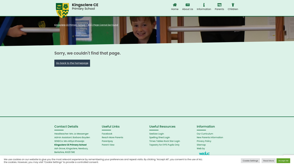 Screenshot of the The Friends Of Kingsclere C.E. Primary School website