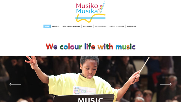 Screenshot of the Musiko Musika website