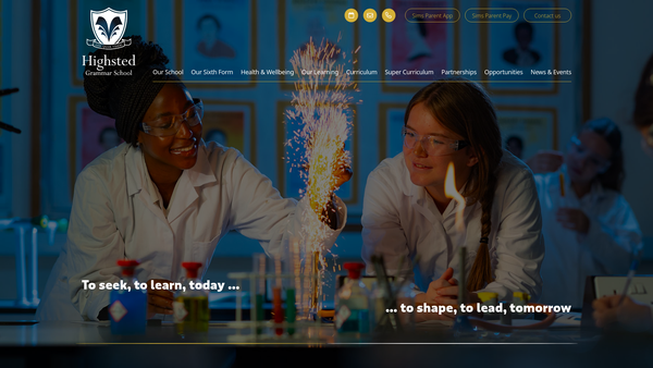 Screenshot of the Highsted Grammar School : School Fund website