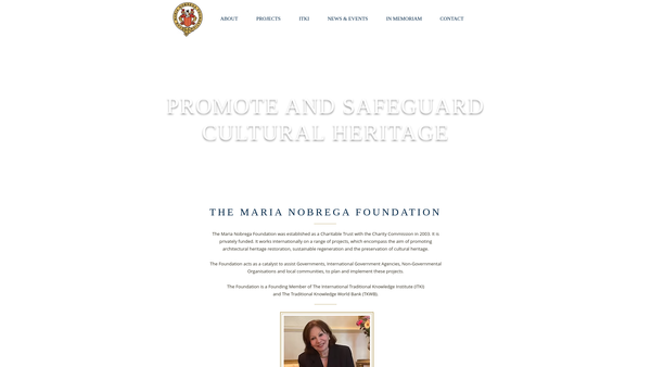 Screenshot of the The Maria Nobrega Charitable Trust website