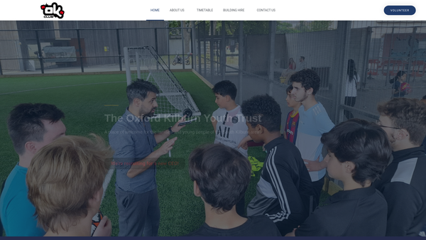 Screenshot of the Oxford Kilburn Youth Trust website