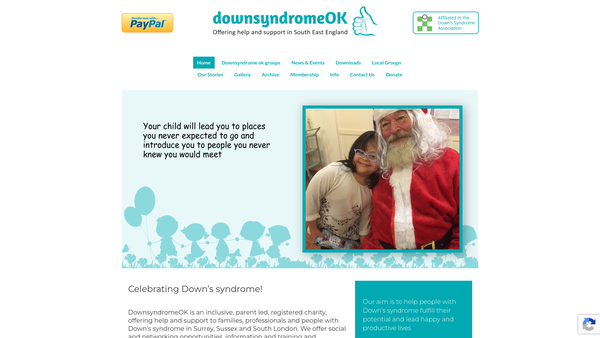 Screenshot of the Downsyndrome Ok website