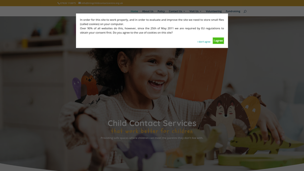 Screenshot of the The Tring Child Contact Centre website