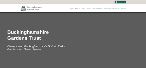 Screenshot of the The Buckinghamshire Gardens Trust website