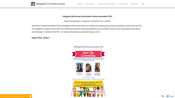 Screenshot of the Killinghall PTA website