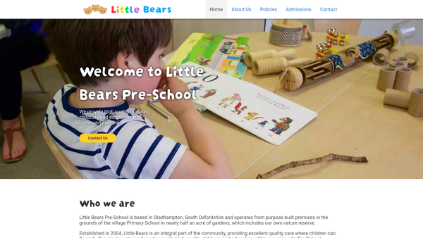 Screenshot of the Little Bears Pre-School website