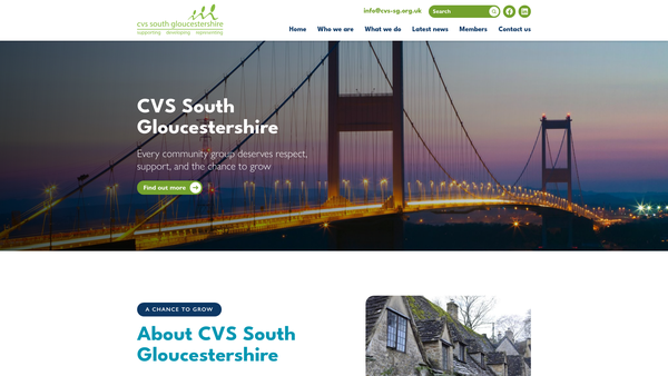 Screenshot of the Cvs South Gloucestershire website
