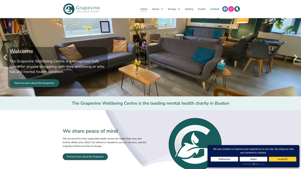 Screenshot of the Grapevine Project website