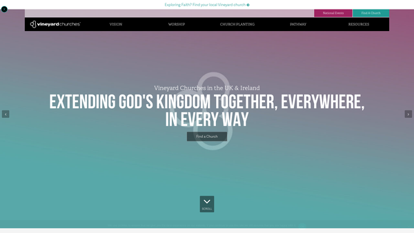 Screenshot of the Vineyard Churches UK And Ireland website