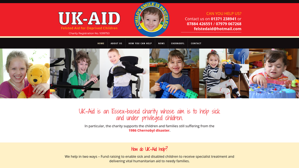 Screenshot of the Felsted Aid For Deprived Children website