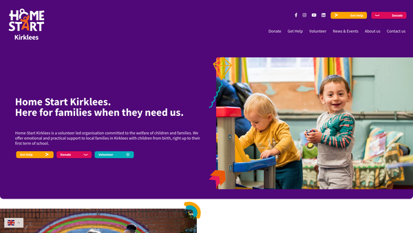 Screenshot of the Home-Start Kirklees website