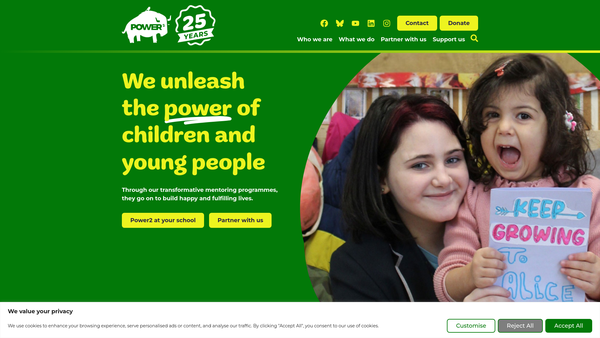 Screenshot of the Power2 Ltd website