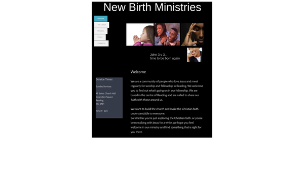 Screenshot of the New Birth Ministries Trust website