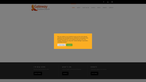 Screenshot of the Gateway Freedom Church, Harlow website
