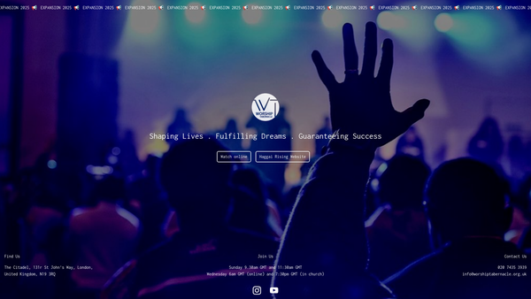 Screenshot of the Worship Tabernacle Ministries website