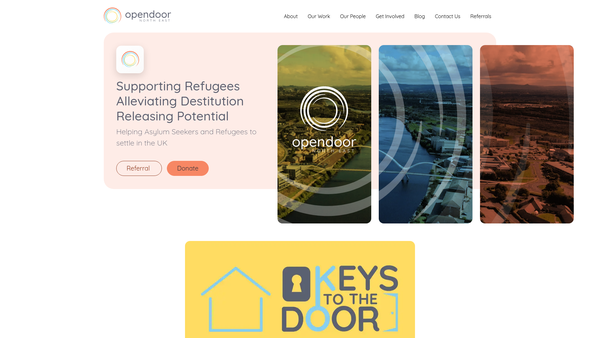 Screenshot of the Open Door (North East) website