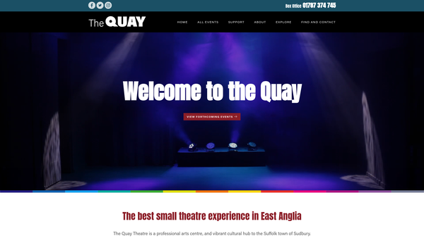 Screenshot of the The Quay Theatre At Sudbury website