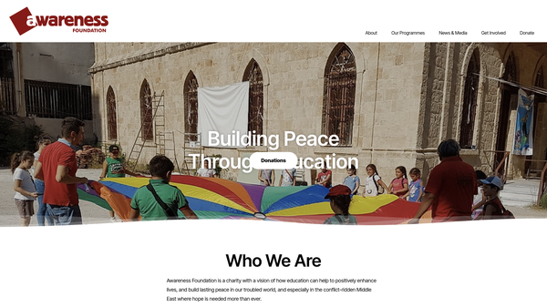 Screenshot of the Awareness Foundation website