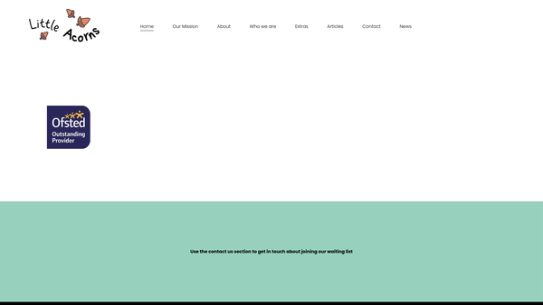Screenshot of the Little Acorns Playgroup (Evershot) website