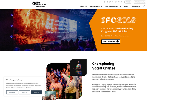 Screenshot of the The Resource Alliance Limited website
