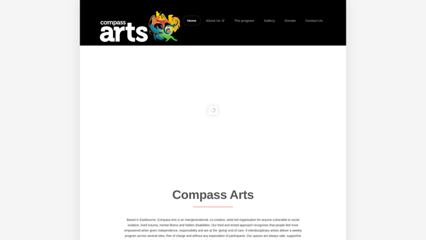Screenshot of the Compass Community Arts website