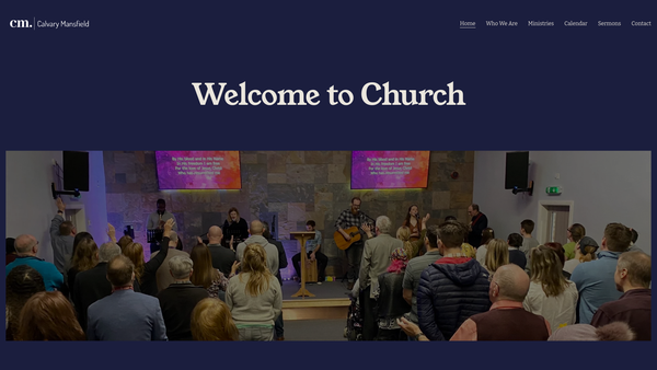 Screenshot of the Calvary Chapel Mansfield Limited website