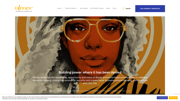 Screenshot of the Olmec website