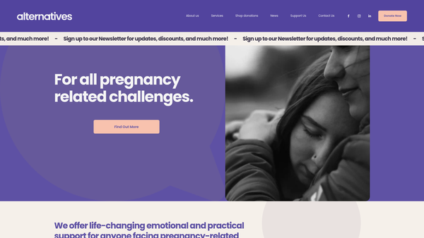 Screenshot of the Alternatives Watford website