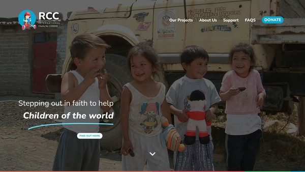 Screenshot of the R.c.c International website