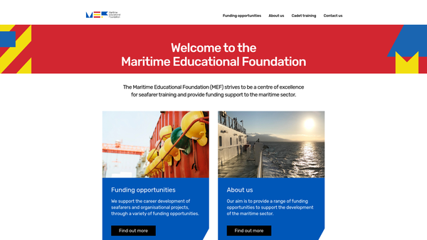 Screenshot of the The Maritime Educational Foundation website