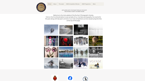 Screenshot of the Durham Photographic Society website