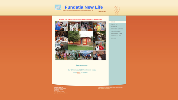 Screenshot of the Fundatia New Life website